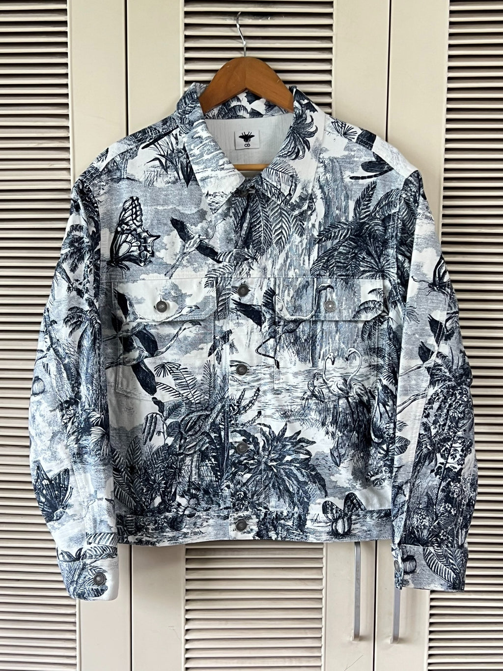 Dior Floral Embroidered Blue Denim Jacket