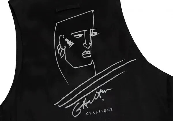 Jean Paul Gaultier Vintage Black Abstract Portrait Vest