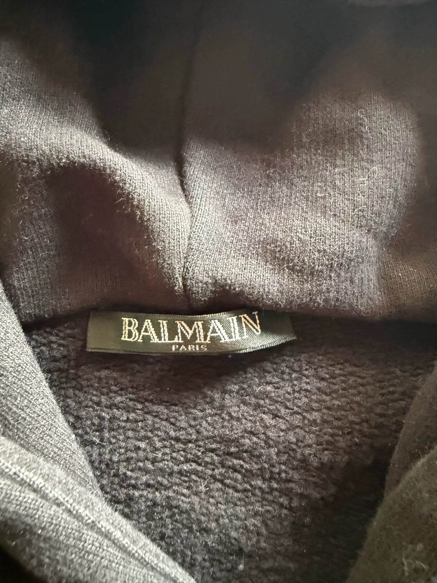 Balmain Black Zipper Check Tiger Head Snake Hooded Sweater