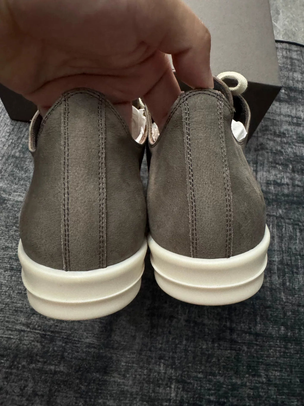 Rick Owens Brown Sheepskin Low Top Sneakers