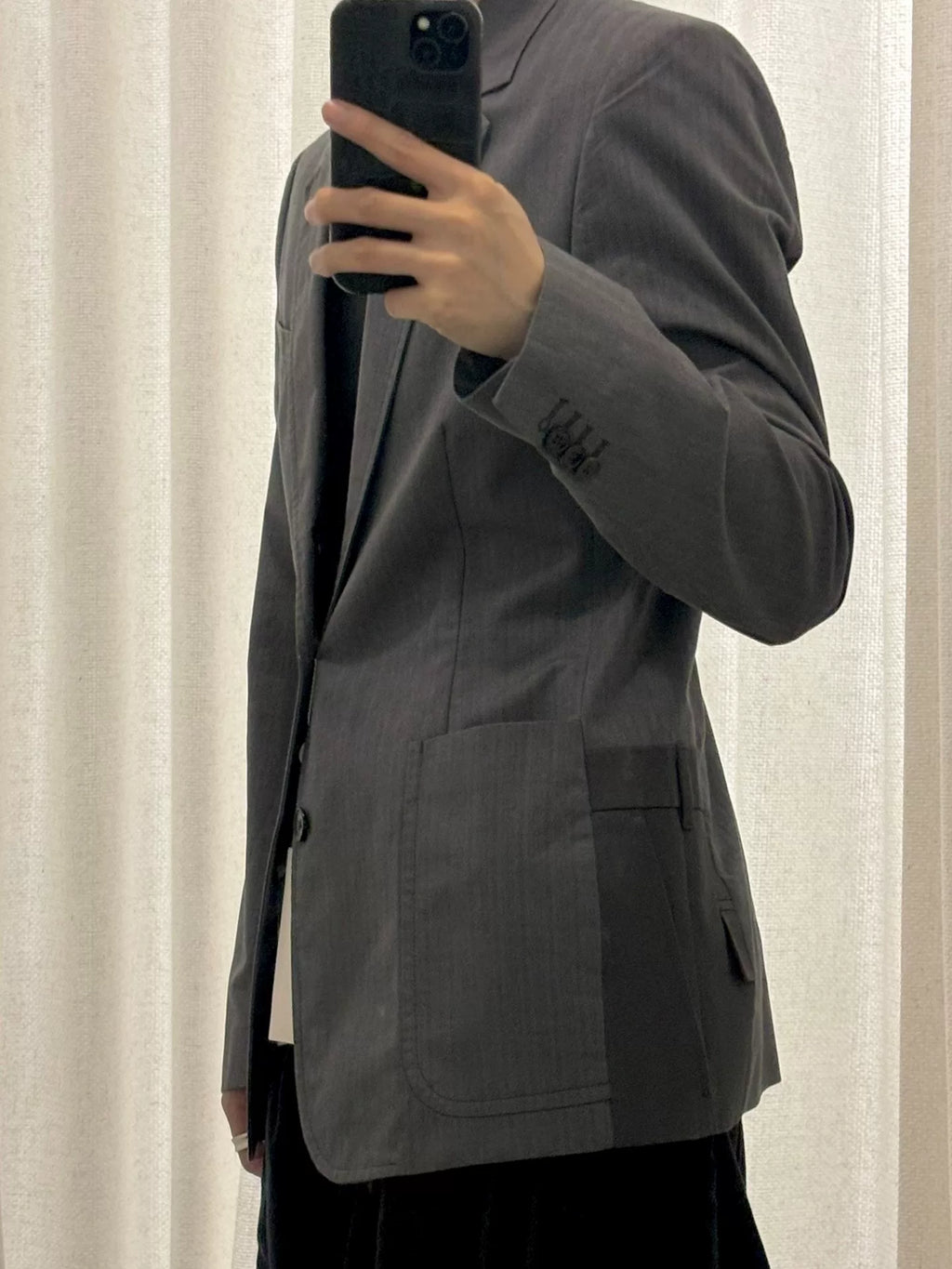 Maison Margiela SS14 Deconstructed Trouser-Hem Cotton Blazer