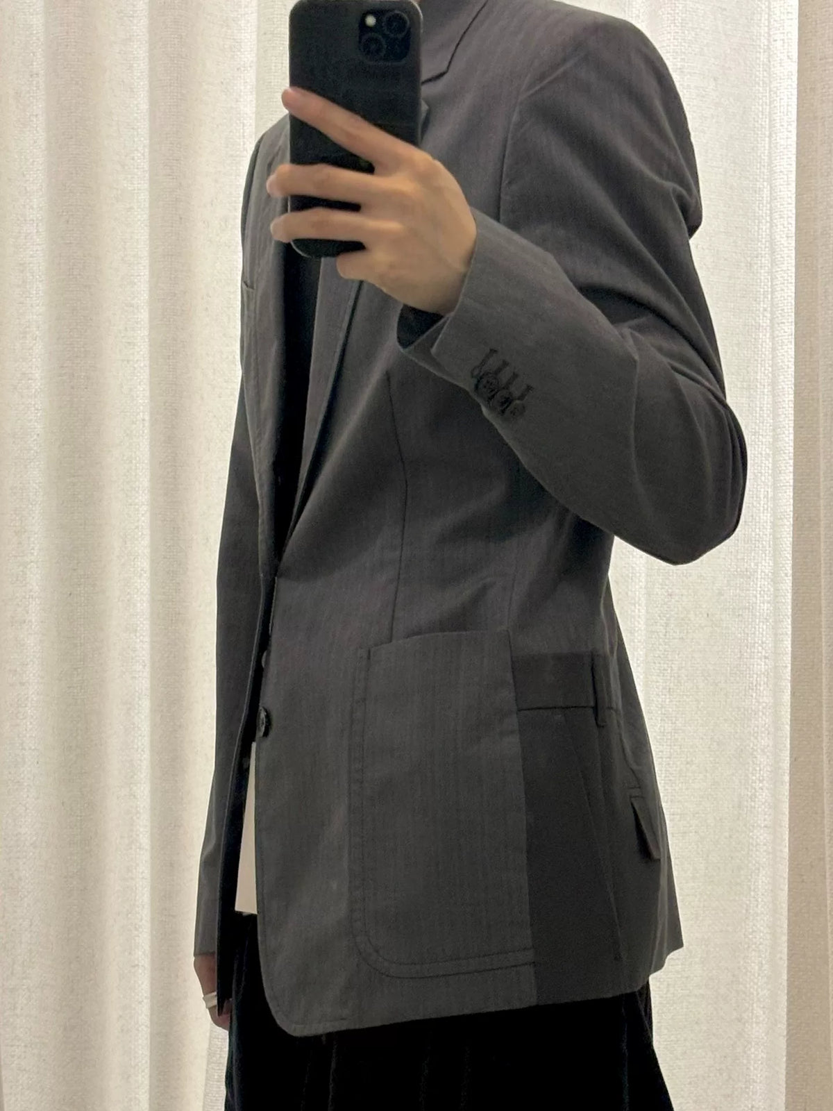 Maison Margiela SS14 Deconstructed Trouser-Hem Cotton Blazer