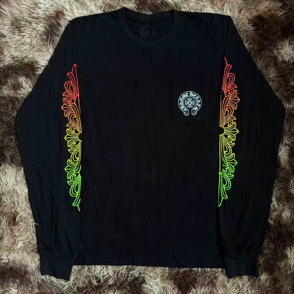 Chrome Hearts Green Mattyboy Graffiti Lining Waffle Zip-Up Jacket