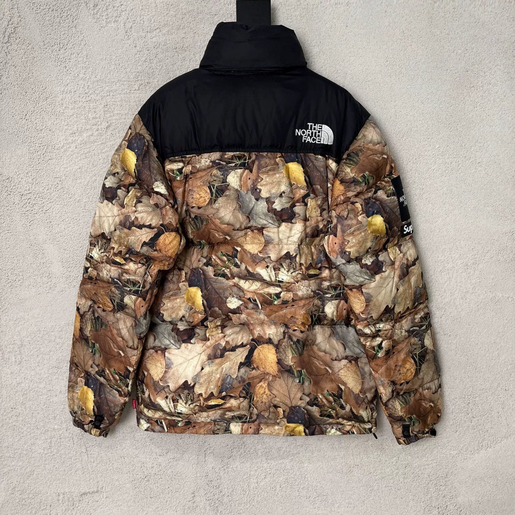 Supreme Yellow Full Print Stand-Collar Logo Goose Down Jacket