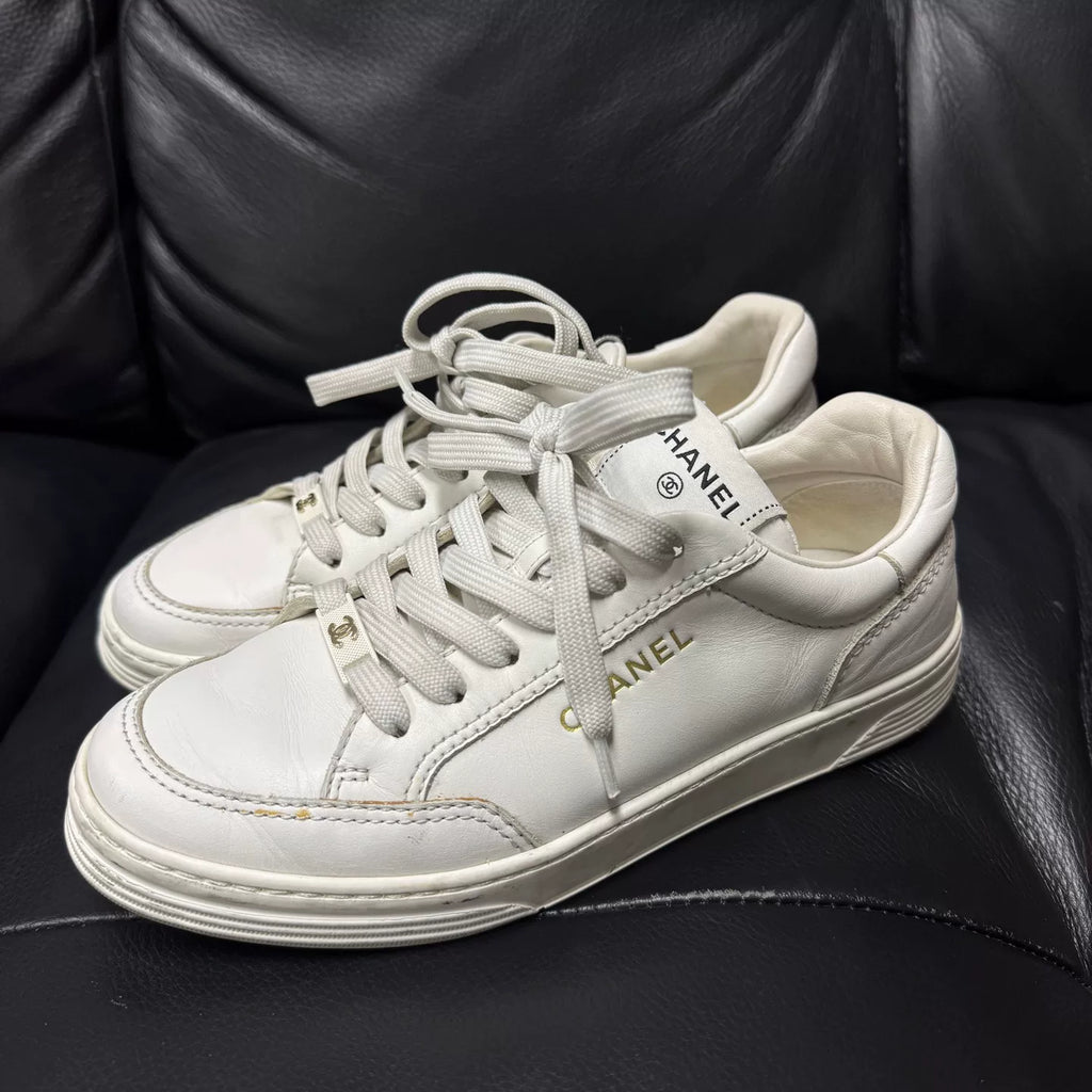 Chanel Lace-Up Low-Top Sneakers