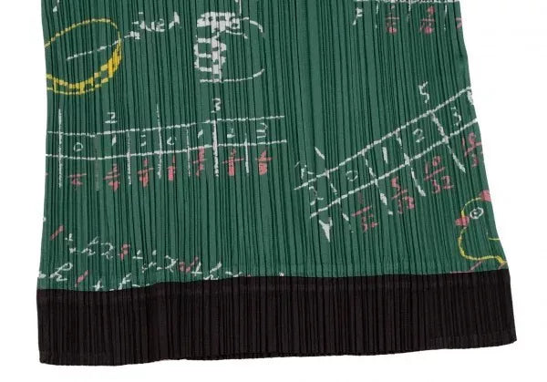 Issey Miyake Chalkboard Doodle Pleated Top