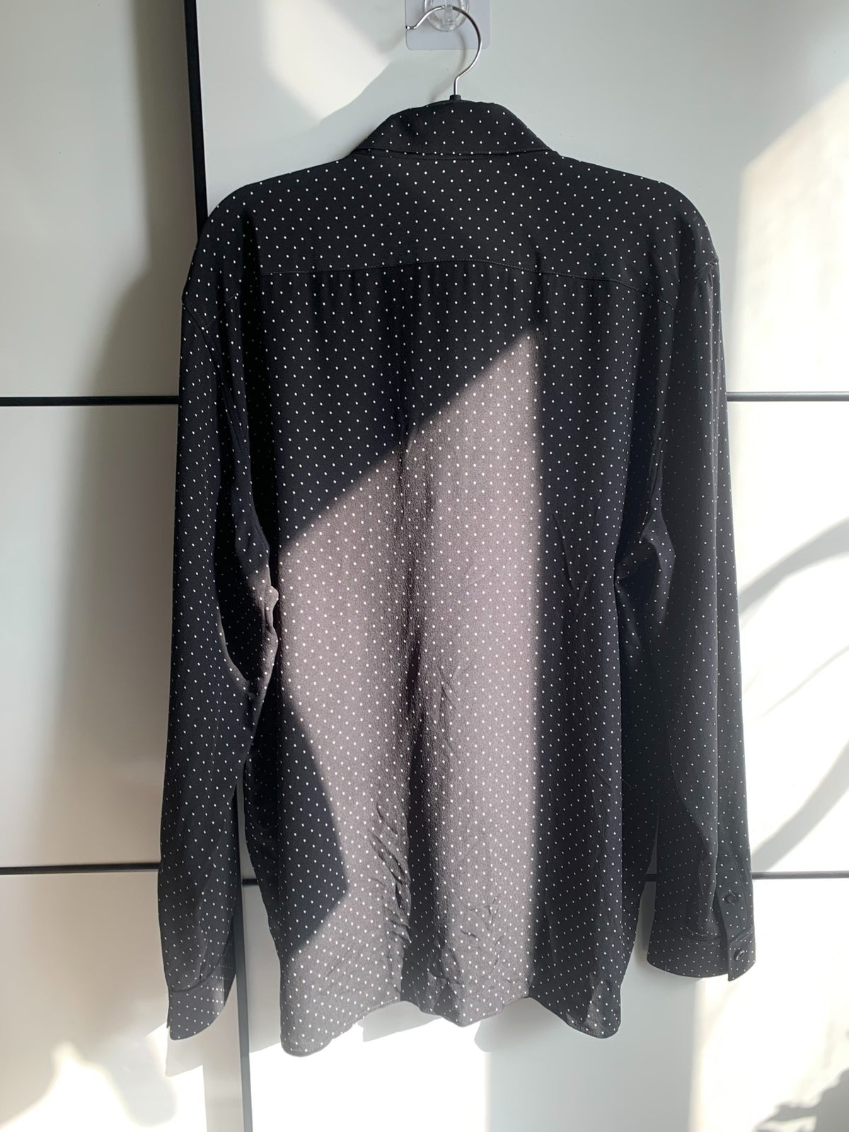 Saint Laurent Black Polka Dot Collared Shirt