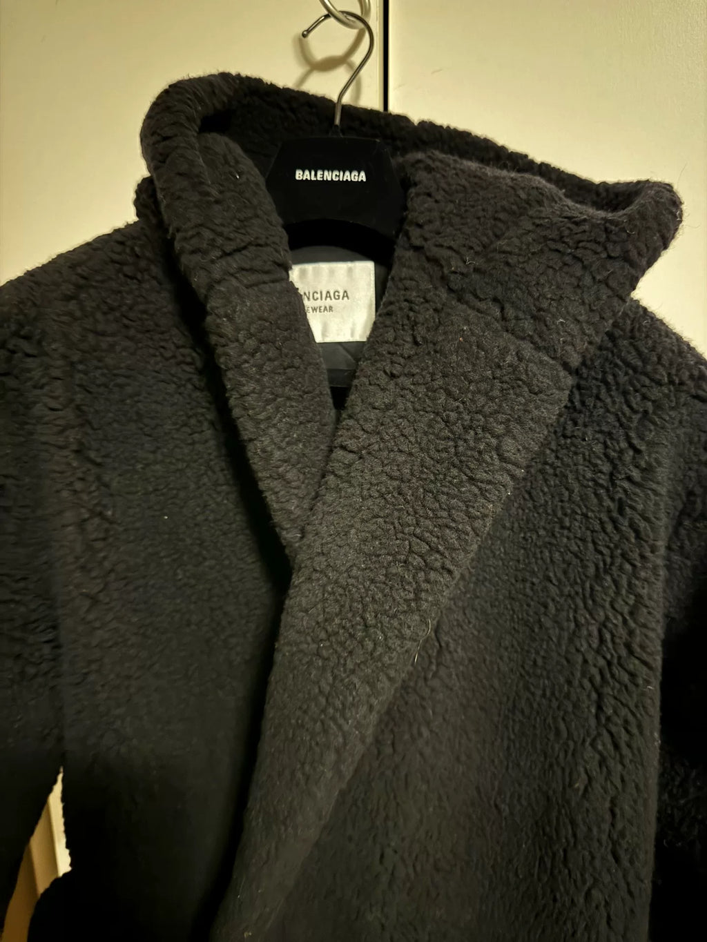 Balenciaga Faux Shearling Runway Robe Coat