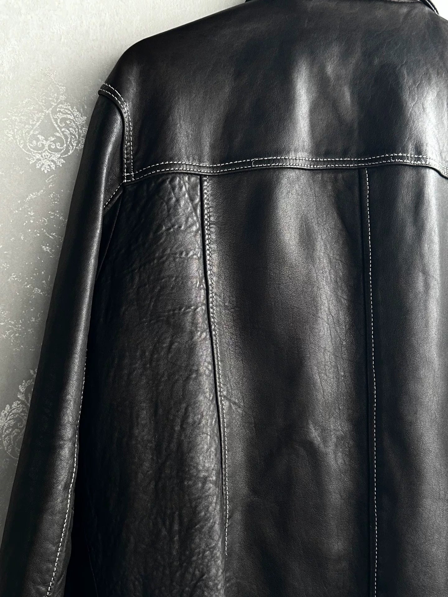 Jean Paul Gaultier 90s Contrast Stitching Leather Jacket