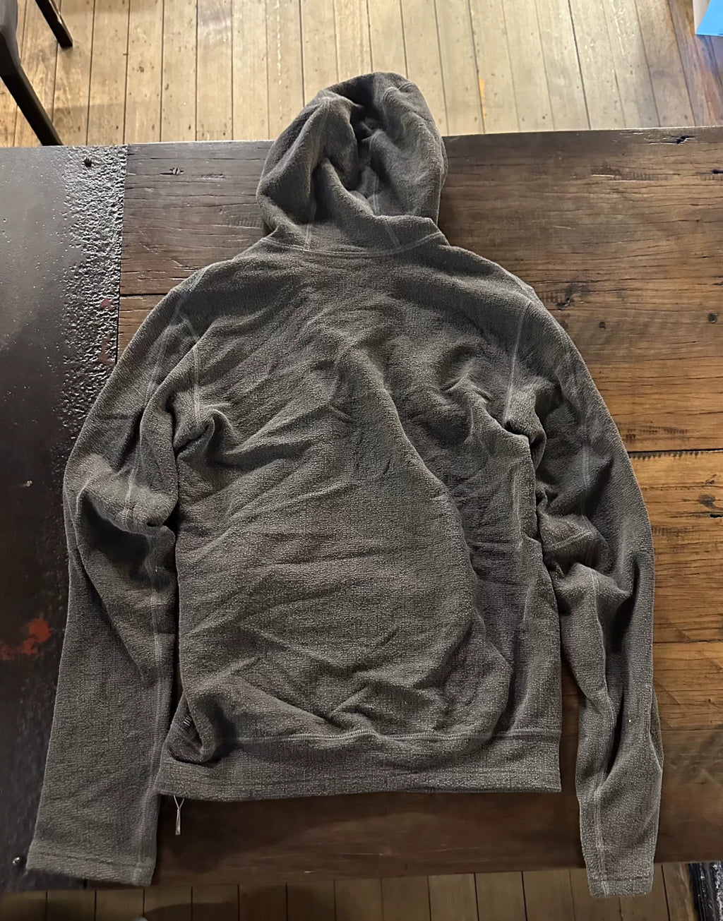 Taichi Murakami Grey Diagonal Zip-Up Cotton Hooded Sweater