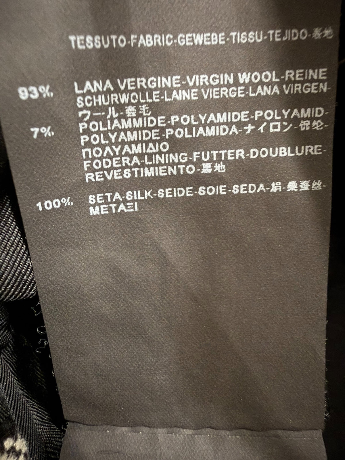 Saint Laurent Paris AW14 Black White Striped Virgin Wool Coat by Hedi Slimane