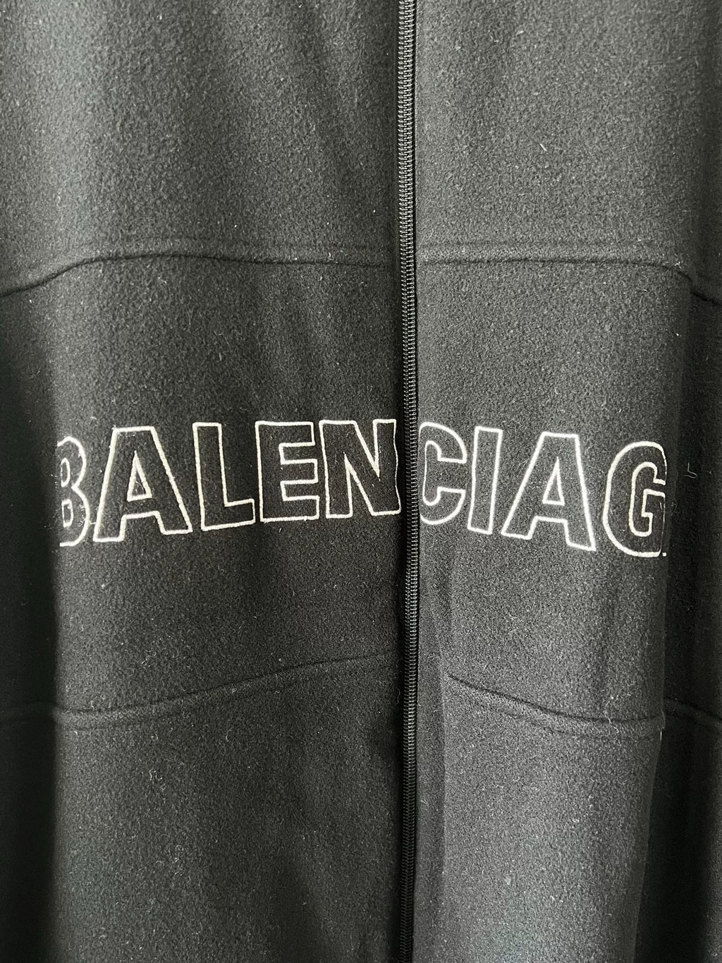 Balenciaga Men's Black Logo Zip-Up Jacket