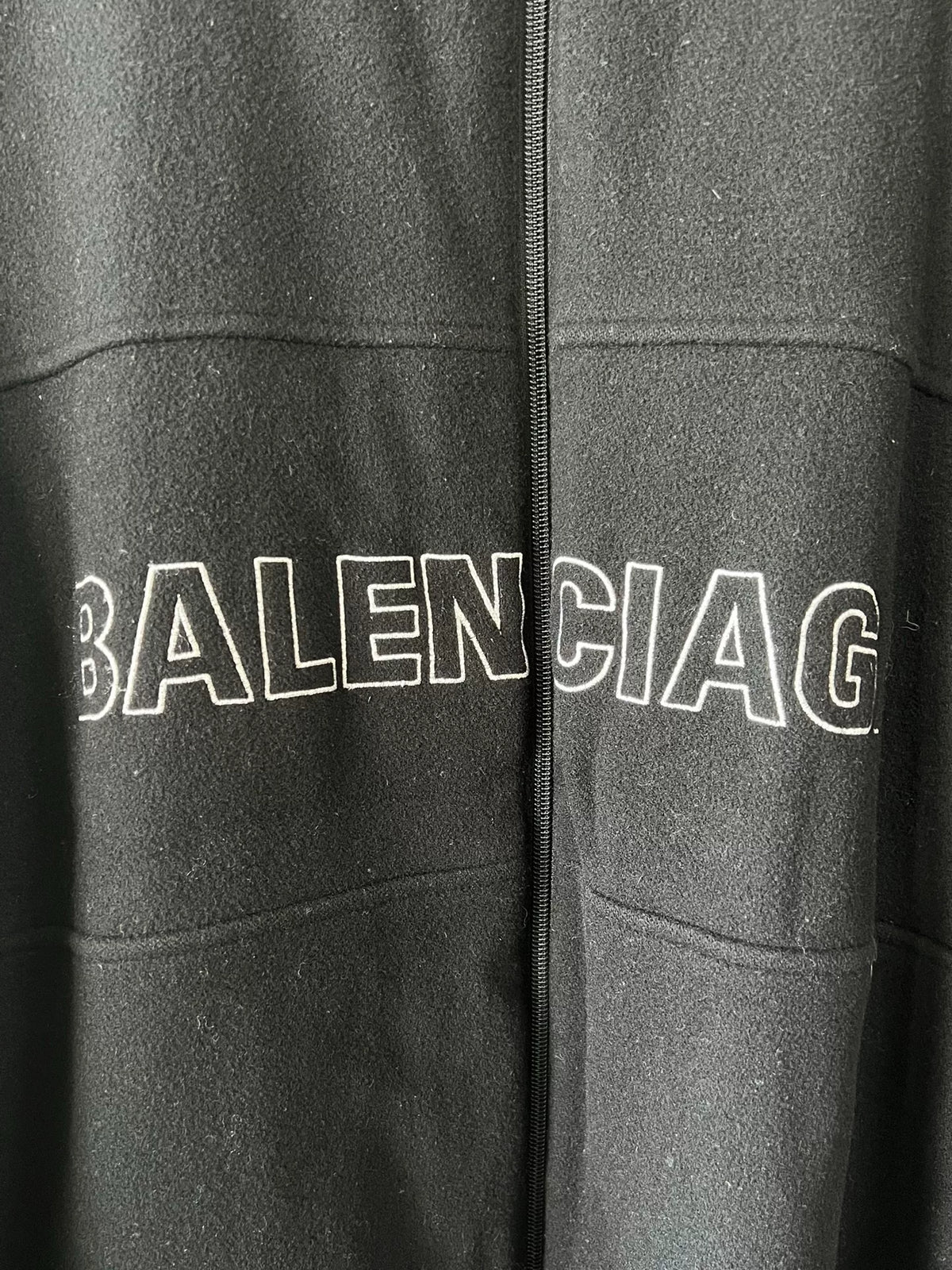 Balenciaga Men's Black Logo Zip-Up Jacket