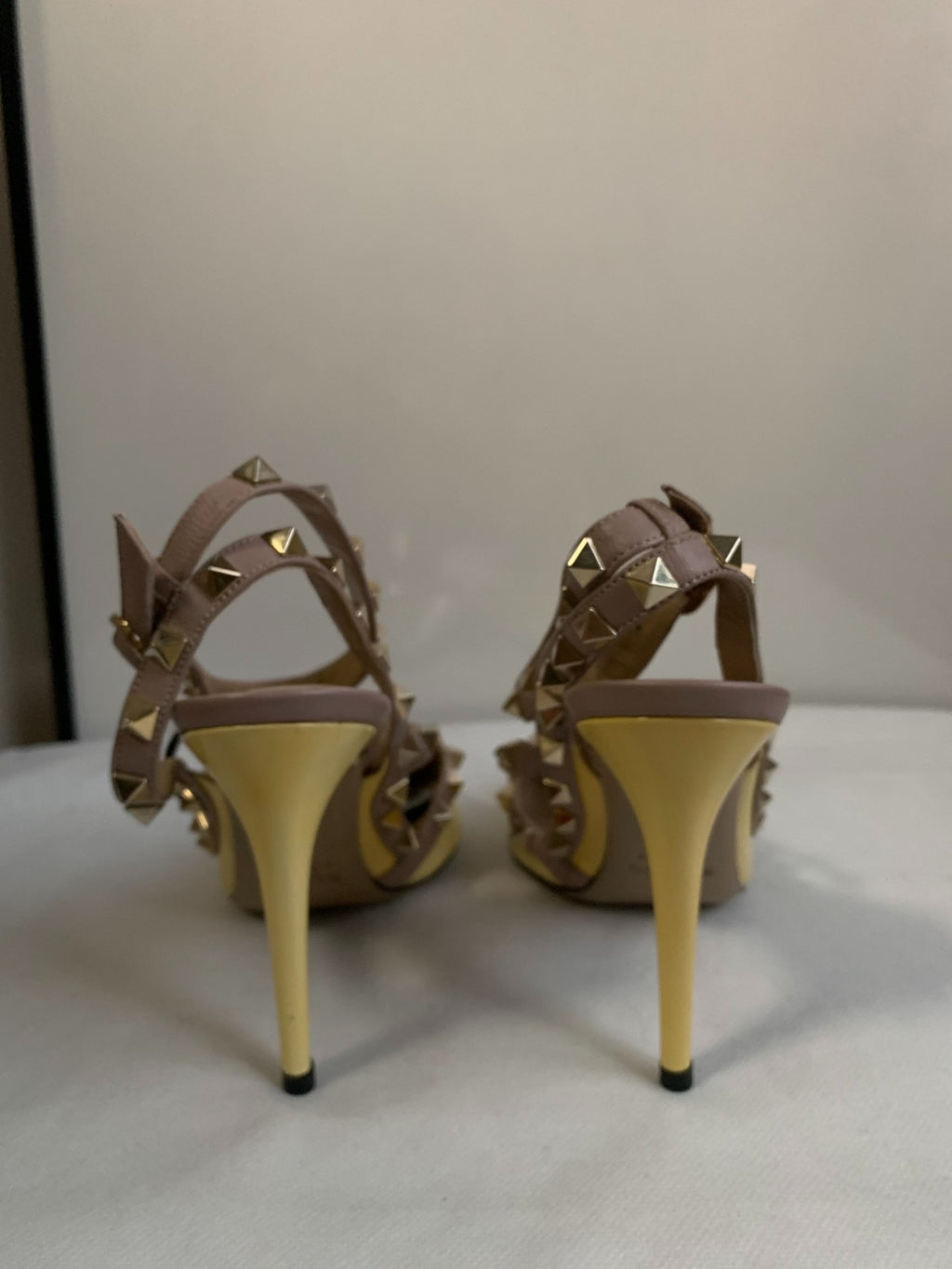 Valentino Gold Stud Patent Leather Pointed-Toe Heels