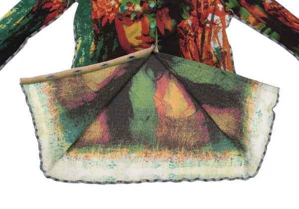 Jean Paul Gaultier Vintage Green Portrait Cardigan