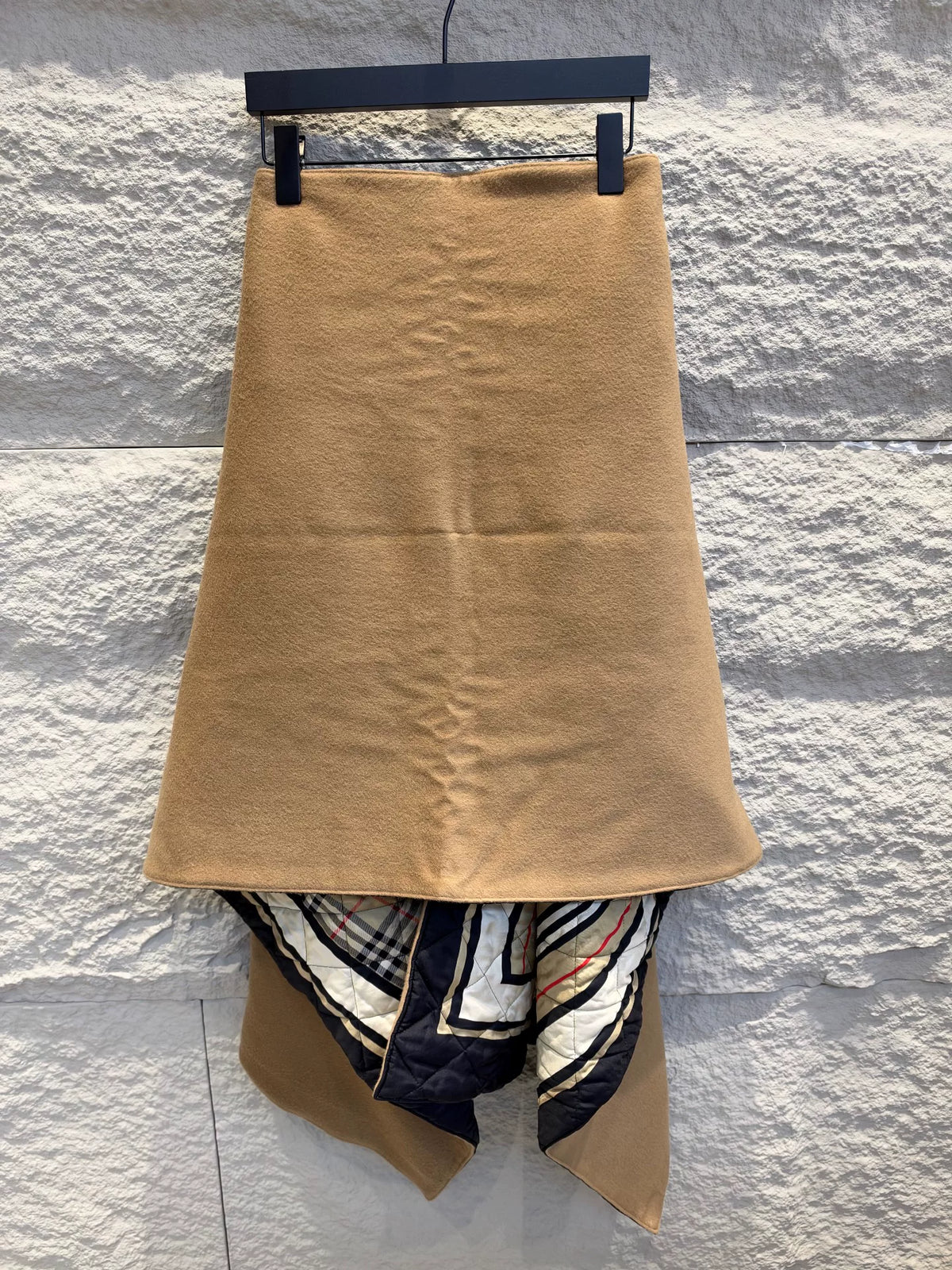 Burberry Camel Plaid Wool Cashmere Cape