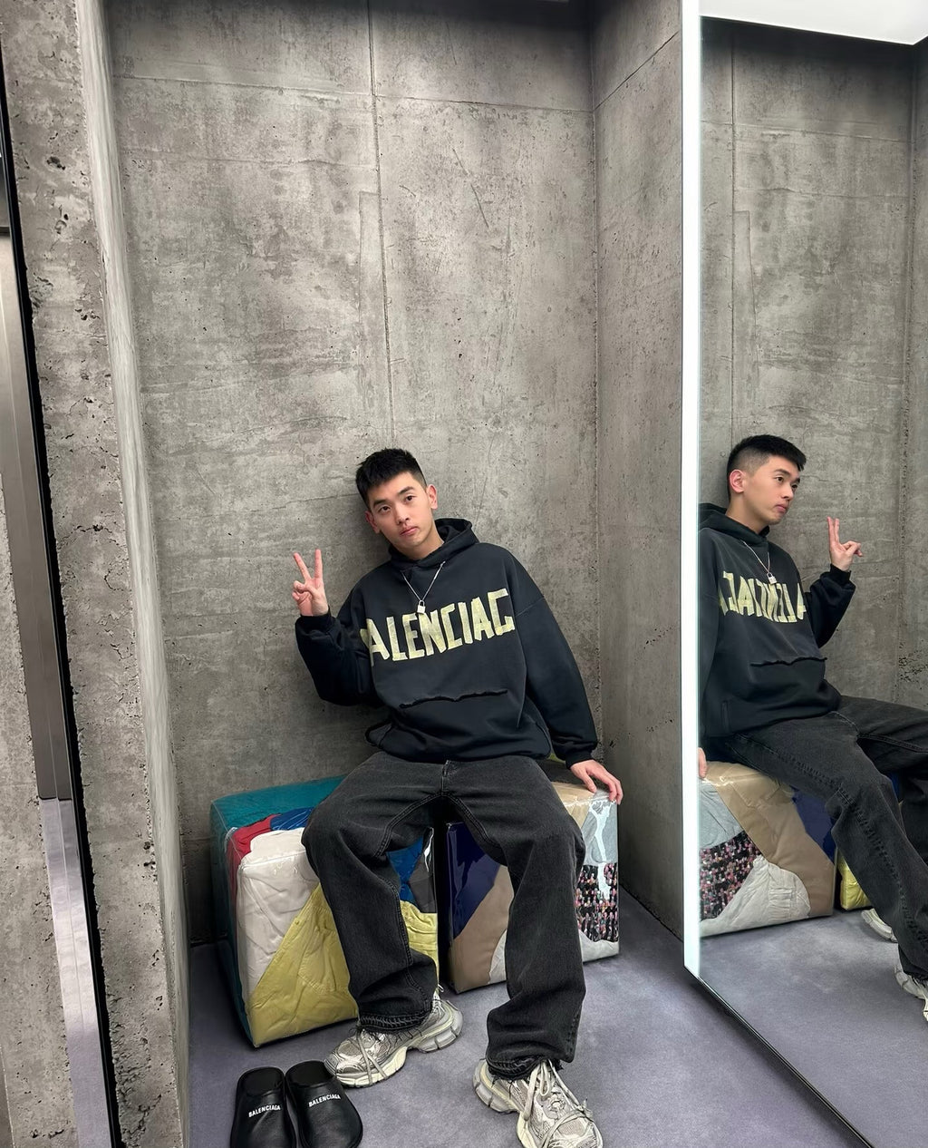 Balenciaga tape logo hoodie