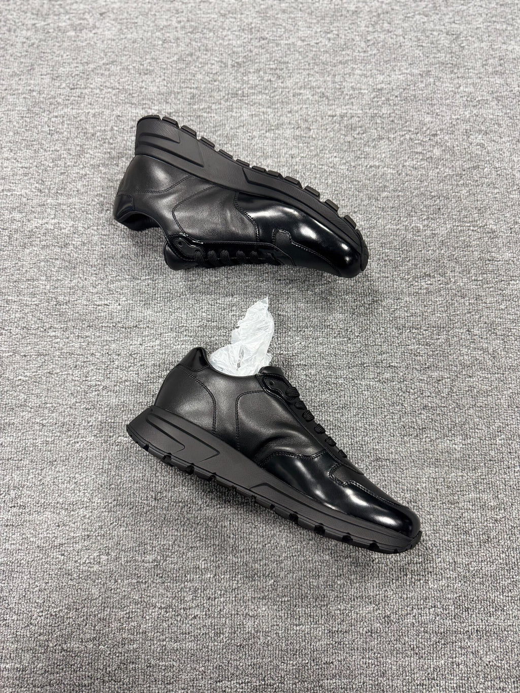 Prada Triangle Logo Black Loafers