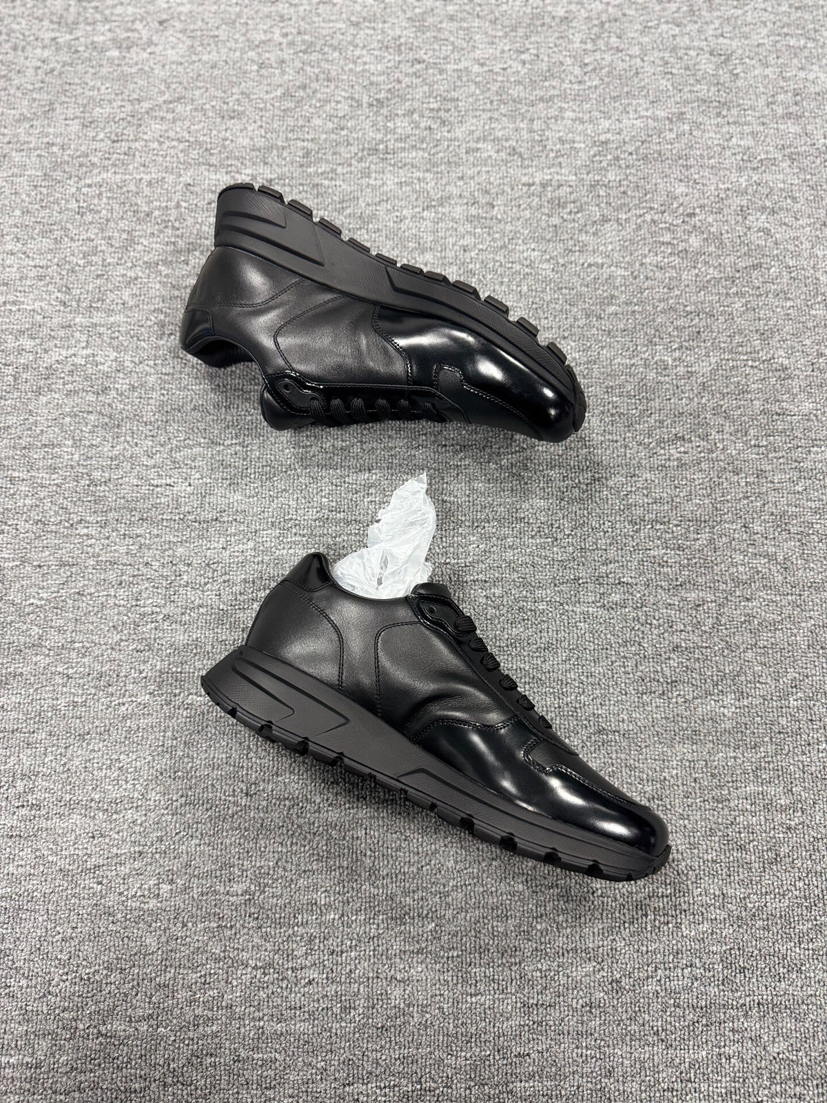 Prada Triangle Logo Black Loafers