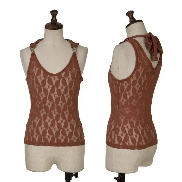 Jean Paul Gaultier Vintage Brown Cut-Out Floral Top