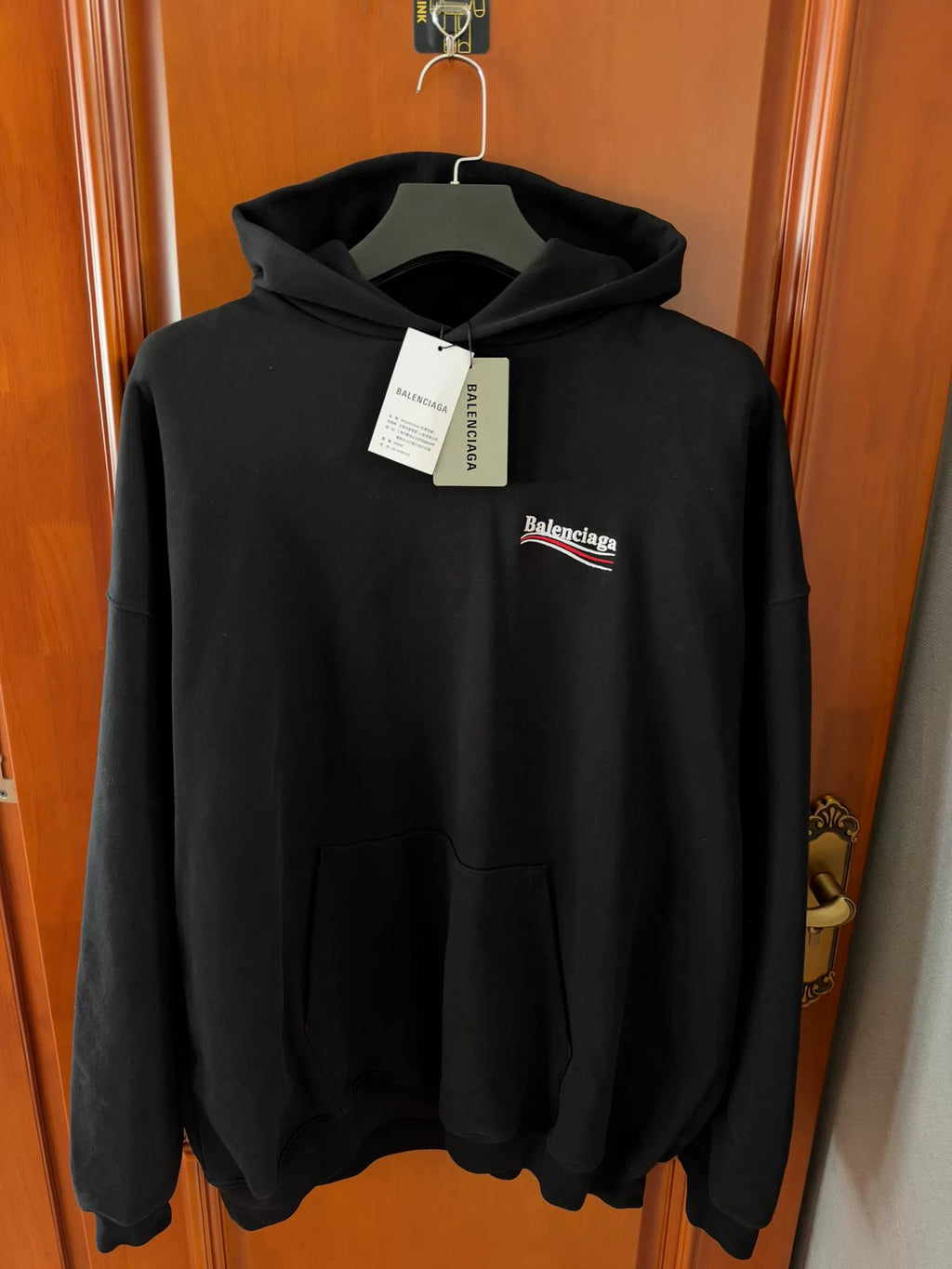 Balenciaga Black Cola Embroidered Hooded Sweater