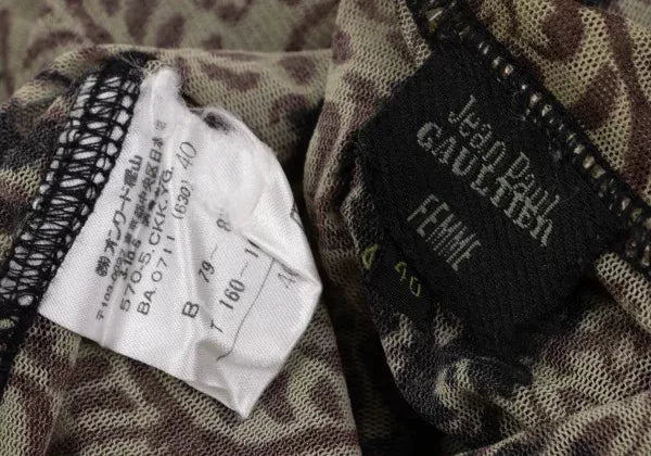 Jean Paul Gaultier Vintage Dark Floral Mesh Top
