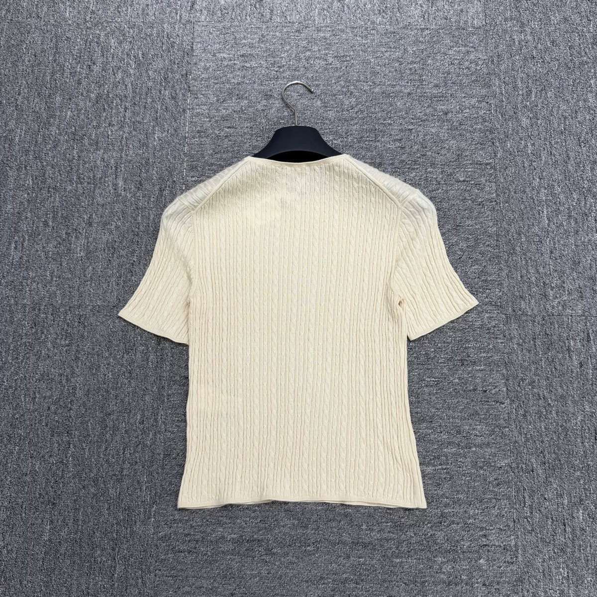 Loro Piana Cable Knit Short Sleeve Top