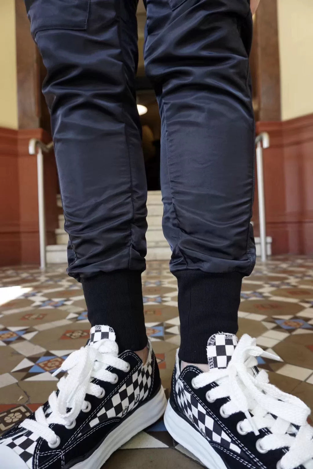 Julius FW19 Black Tapered Nylon Pants
