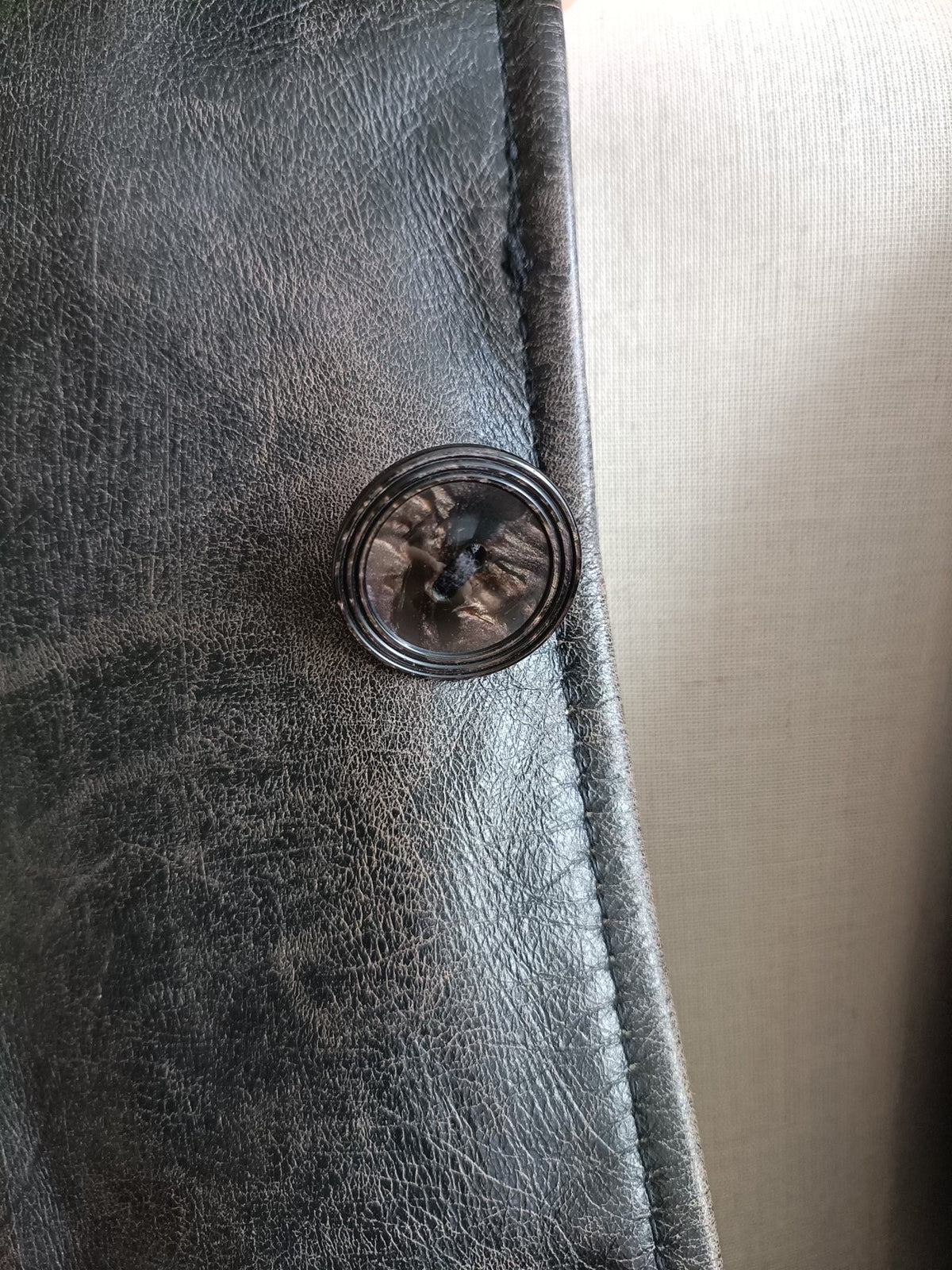 Jean Paul Gaultier City Hunter Black Distressed Leather Jacket