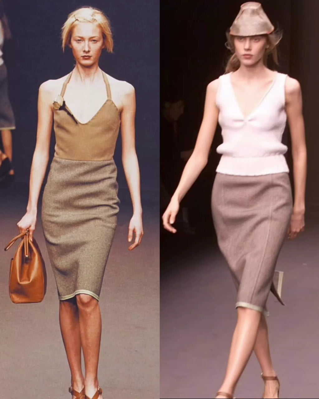 MiuMiu SS00 Tonal-Twist Wool Skirt