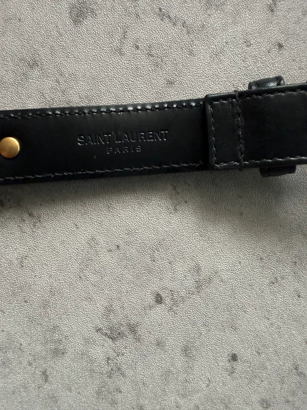 Saint Laurent Paris 13AW Gold Studded Pin Buckle Belt