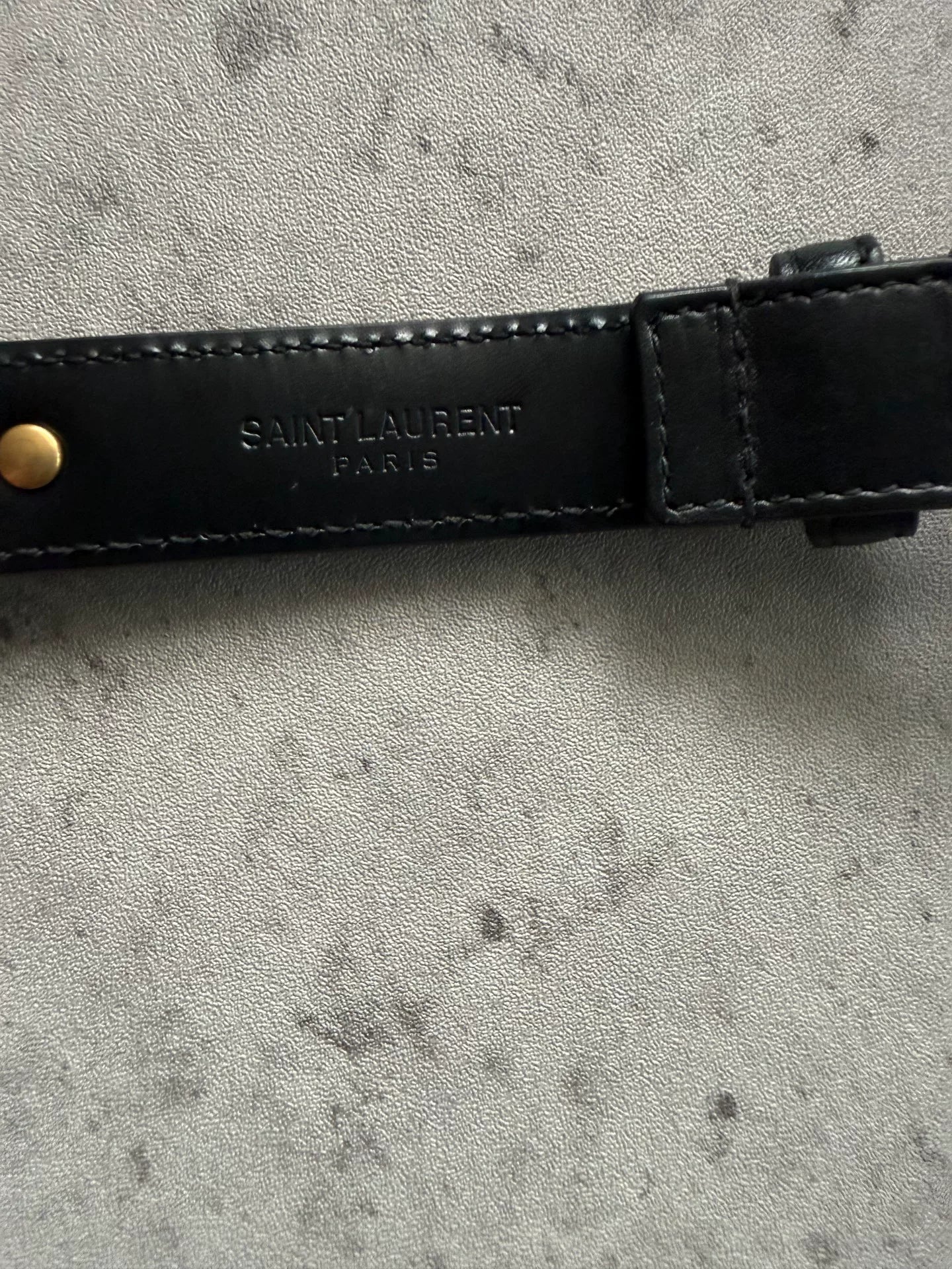 Saint Laurent Paris 13AW Gold Studded Pin Buckle Belt
