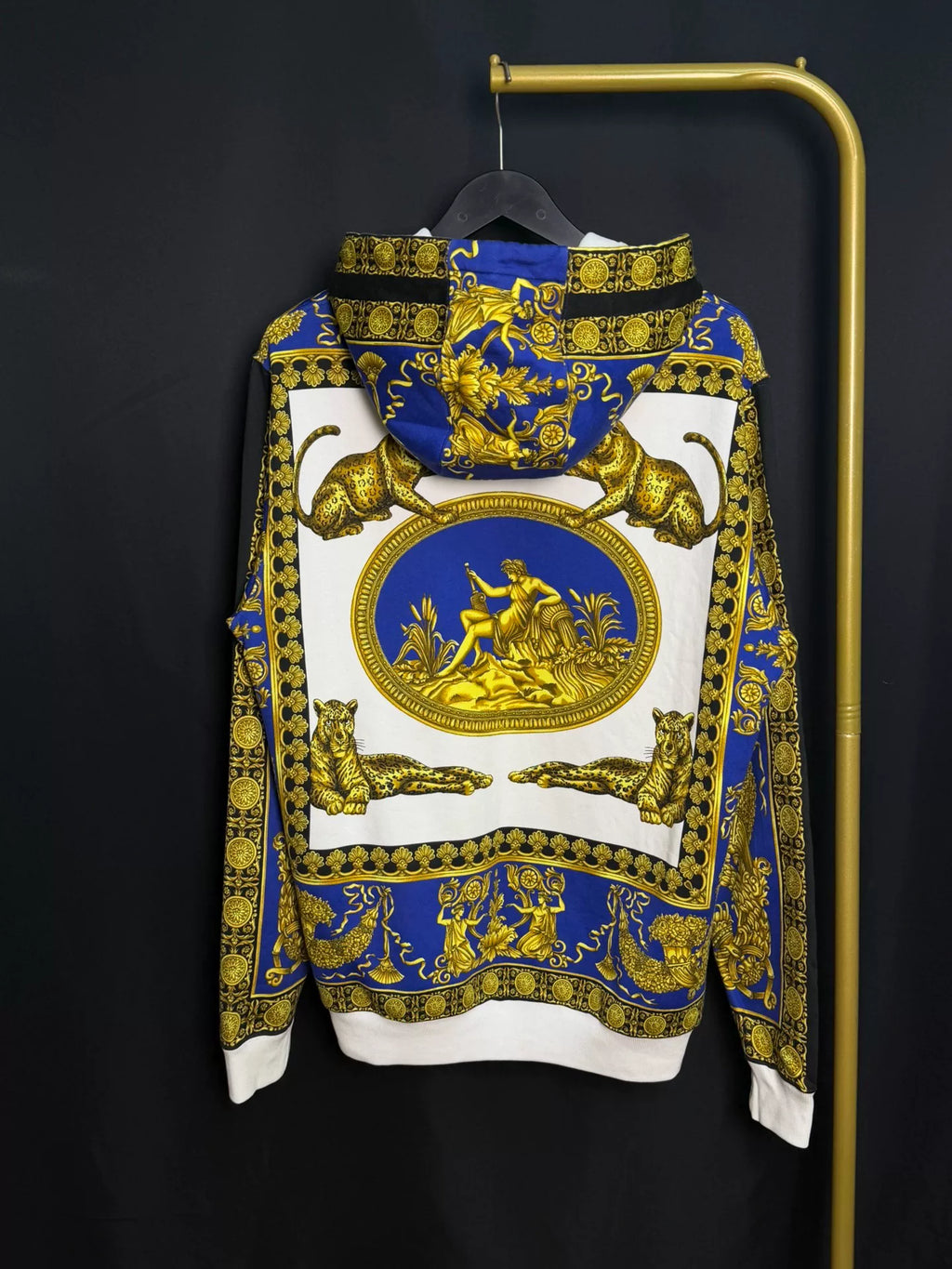 Versace Egyptian Leopard Print Hooded Sweatshirt