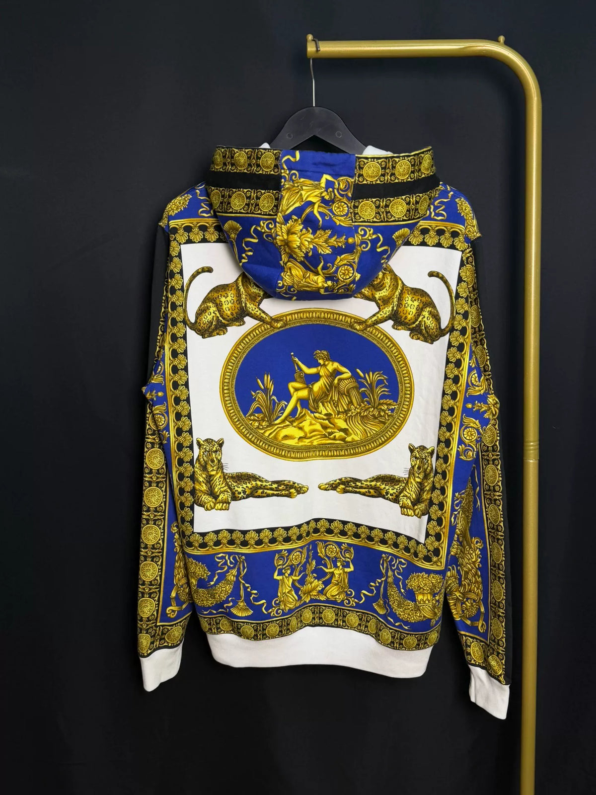 Versace Egyptian Leopard Print Hooded Sweatshirt