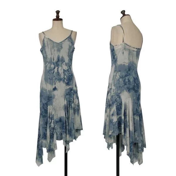 Jean Paul Gaultier Vintage Blue Floral Mesh Dress