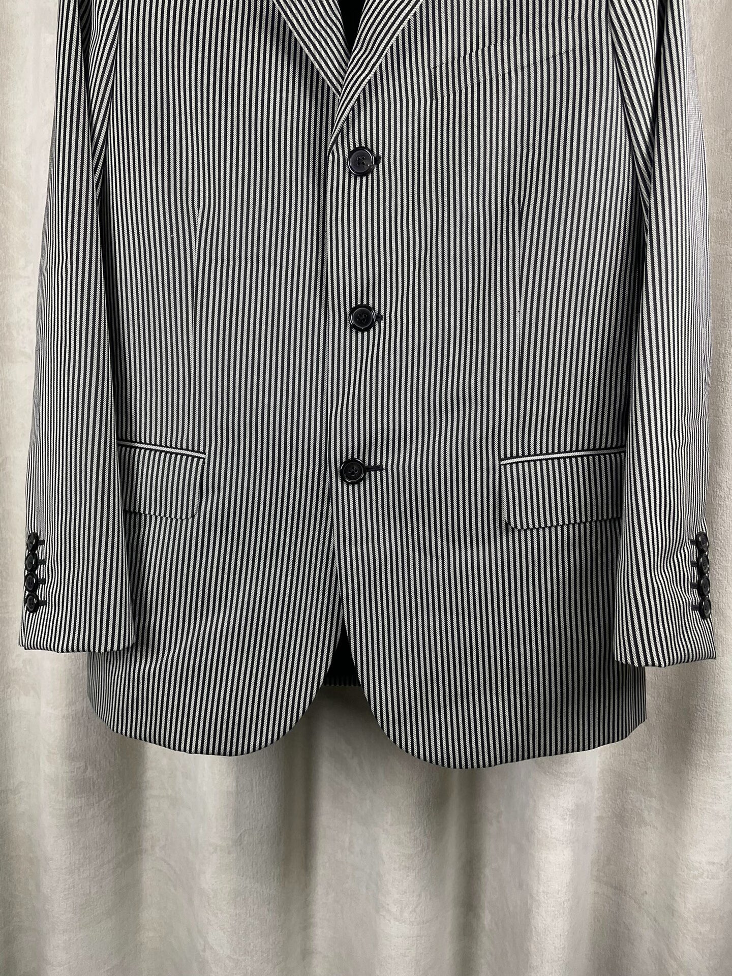 Saint Laurent SS15 Black White Stripe Suit