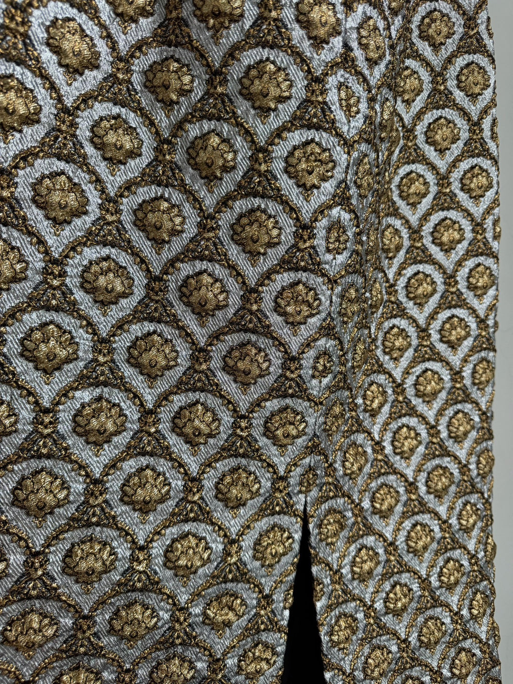 Dries van Noten Midi Gold Plaid Silk Skirt