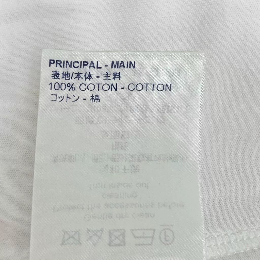 Louis Vuitton White Cut-Out Monogram Collar Cotton Crew Neck Short Sleeve Top