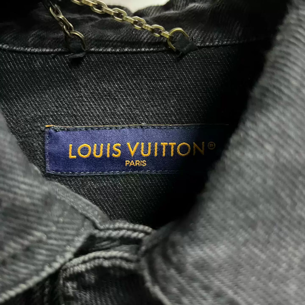 Louis Vuitton Black Logo Embossed Denim Jacket