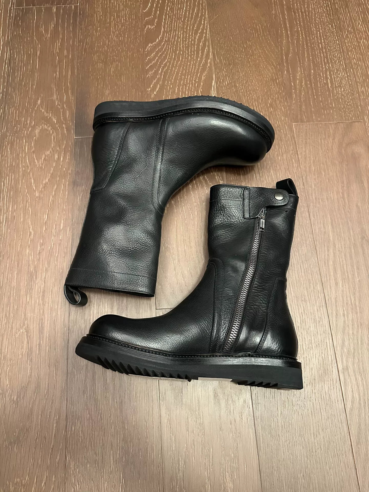Rick Owens Creeper Leather Zip Boots