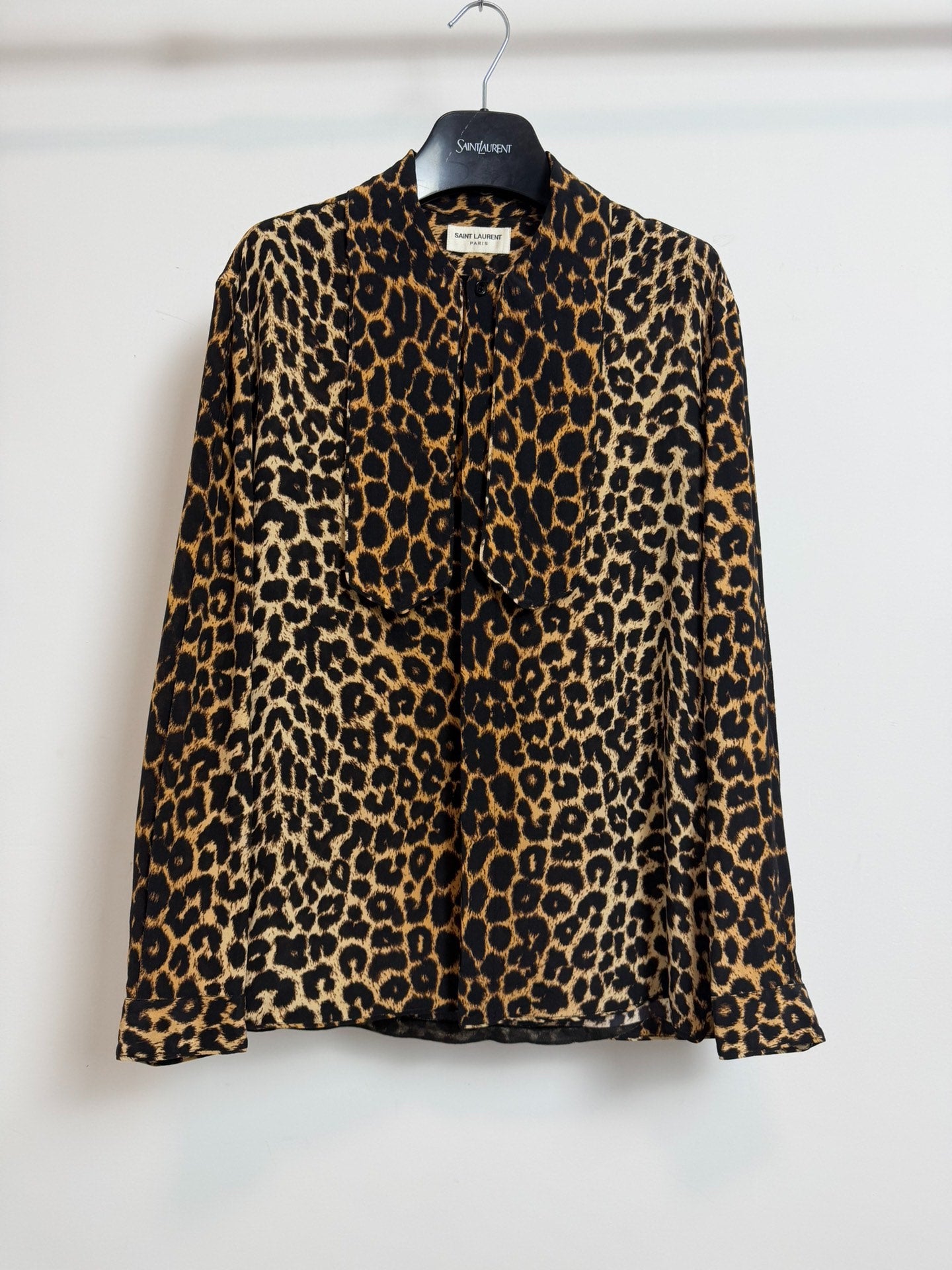 Saint Laurent Slp20fw Leopard Print Shirt