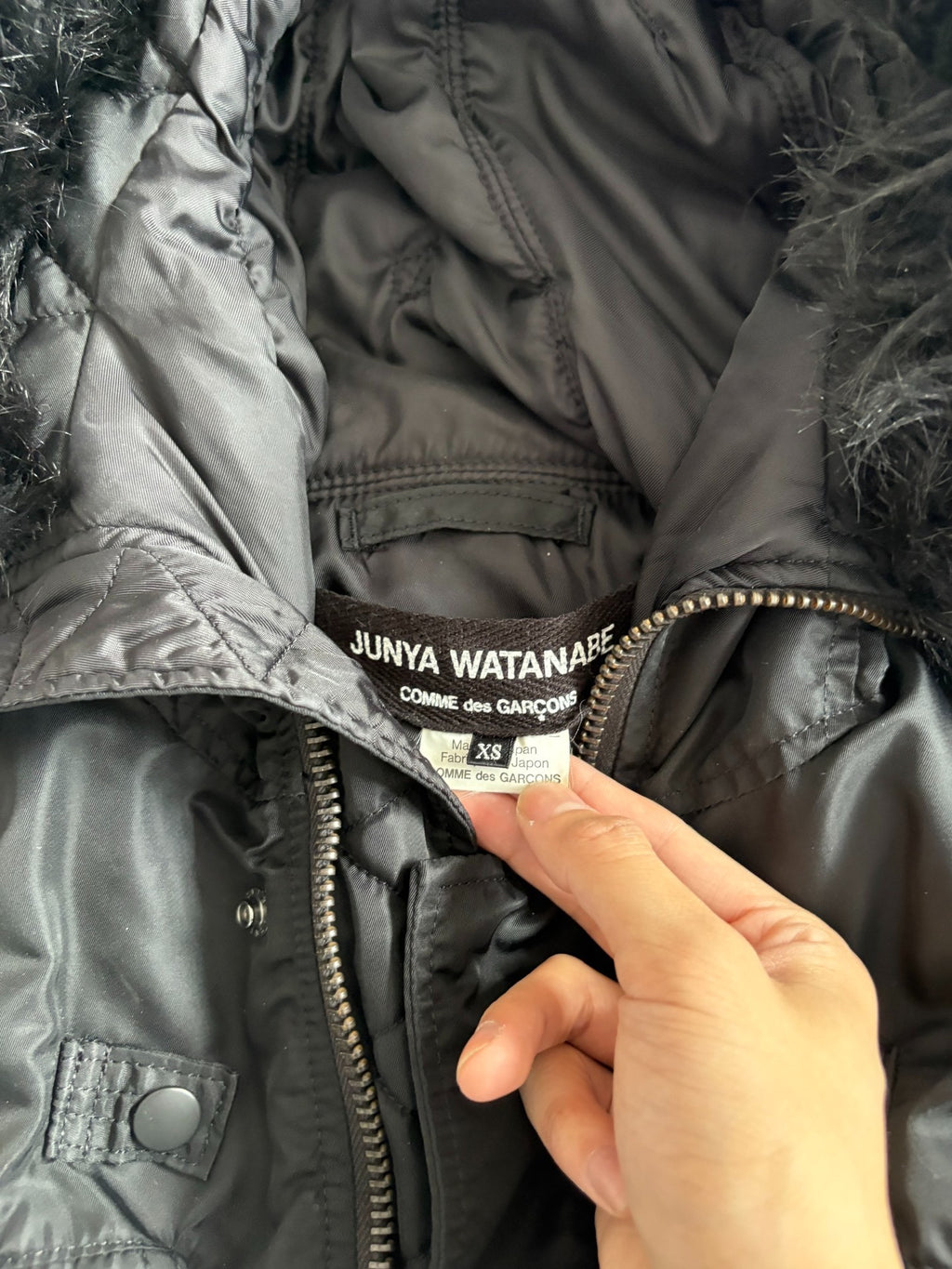 JUNYA WATANABE Show Model Fur‑Collared Cotton Jacket