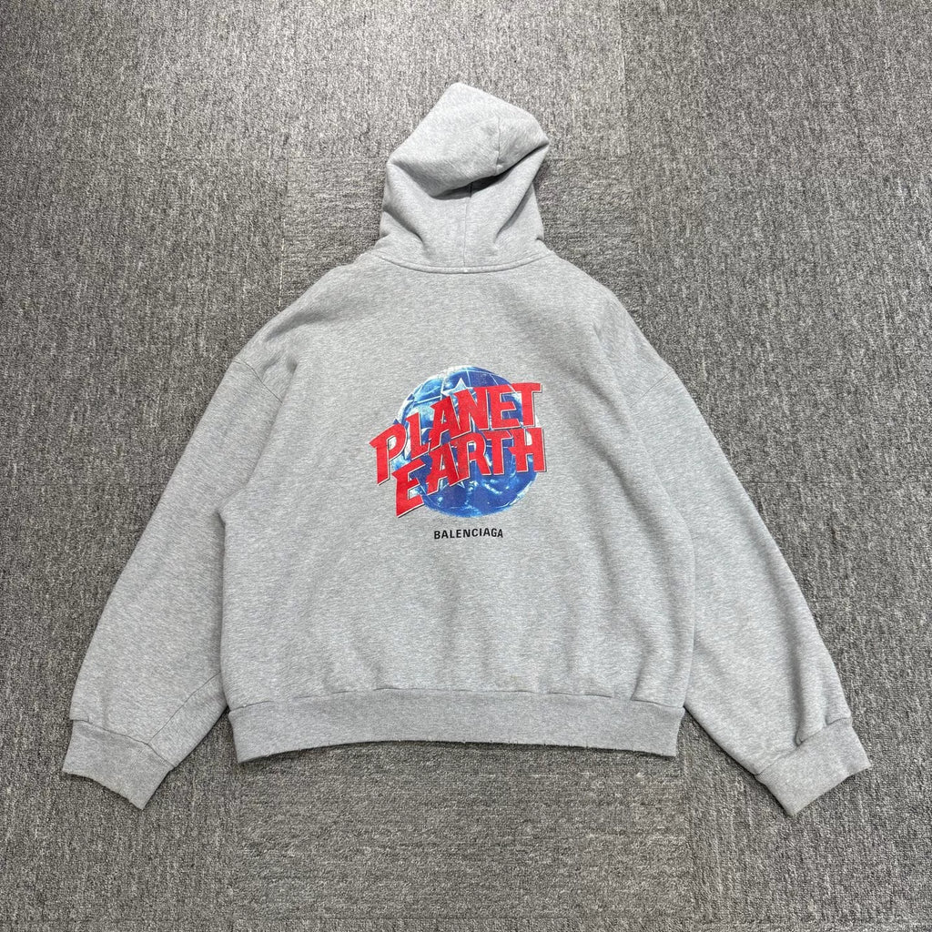 Balenciaga Earth Print Hooded Sweater
