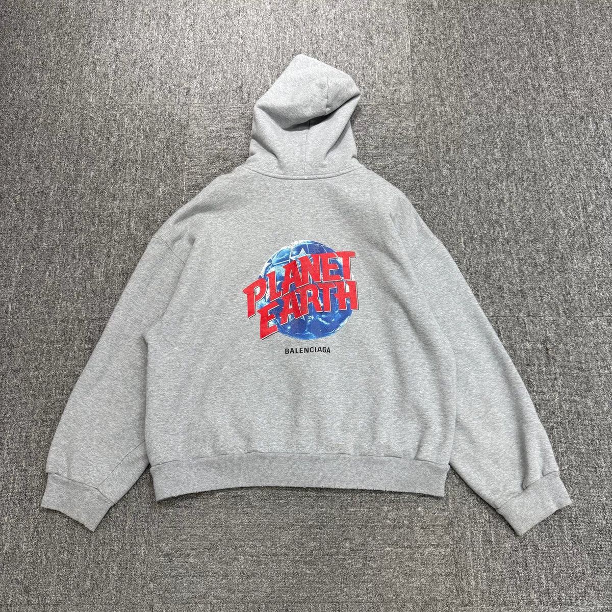 Balenciaga Earth Print Hooded Sweater