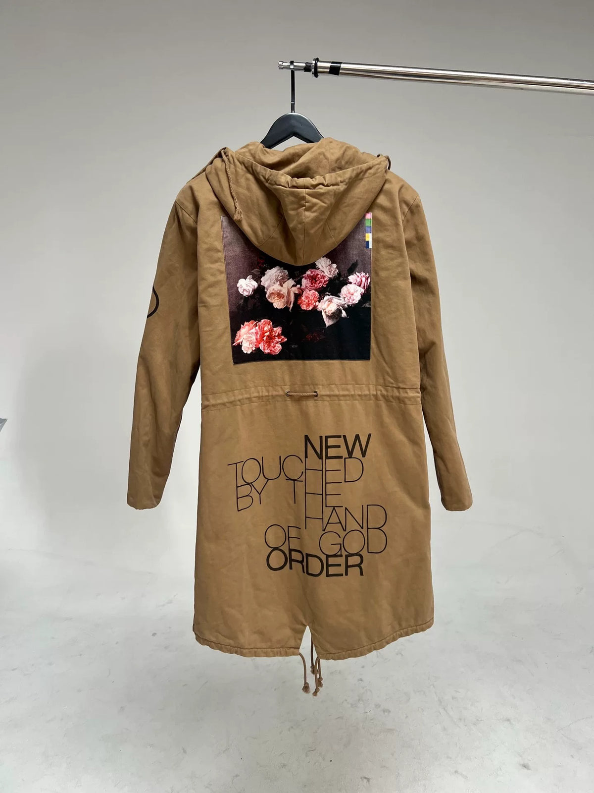 Raf Simons Archive Redux AW03 Closer New Order Floral Sherpa Mermaid-Hem Parka