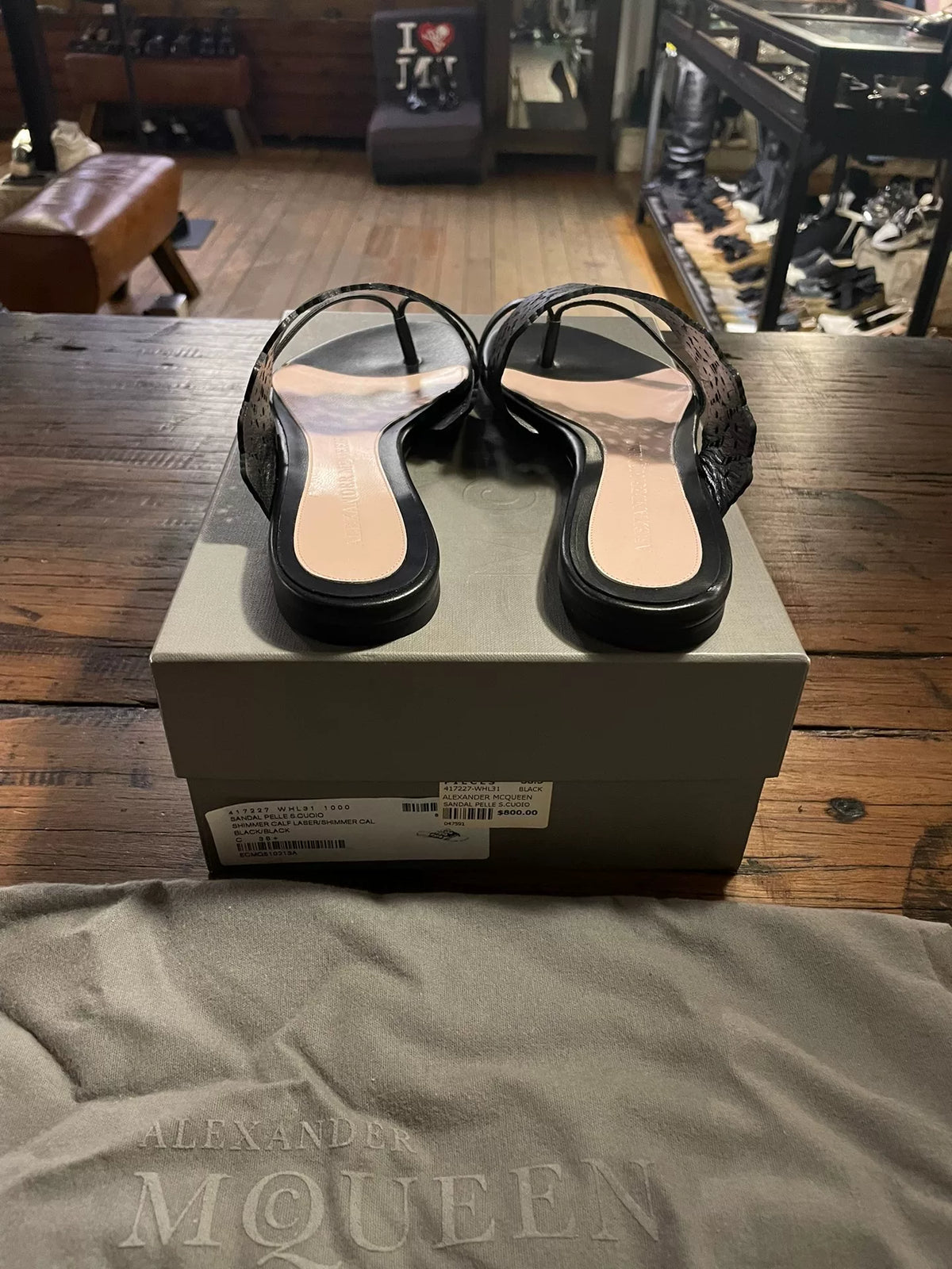 Alexander McQueen SS16 Multi-Skull Carved Lambskin Sandals
