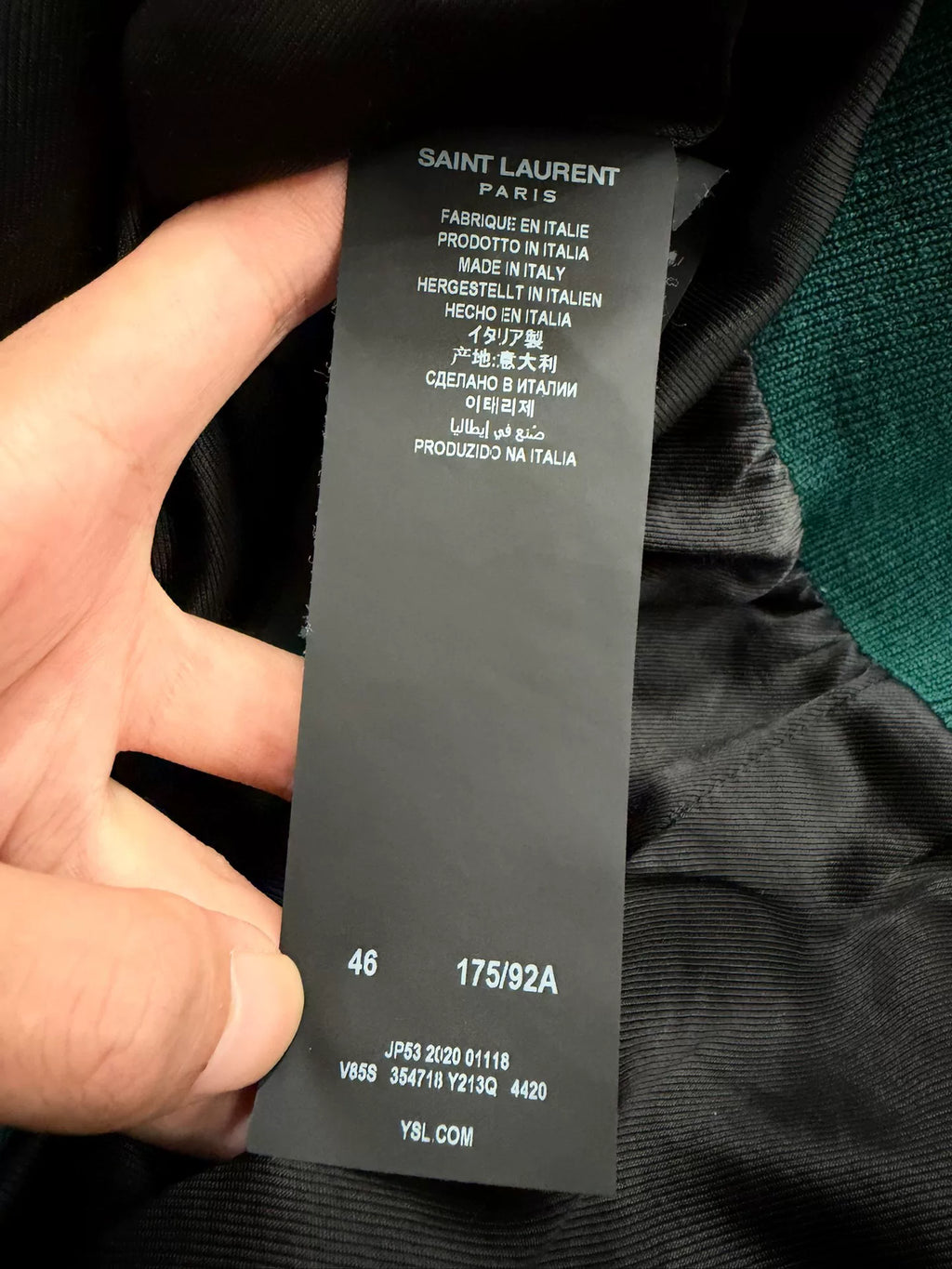 Saint Laurent FW20 Olive Teddy Jacket