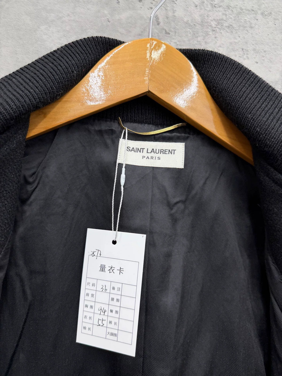 Saint Laurent Black White Color-Block Baseball Jacket