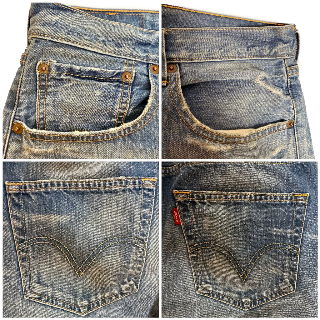 Levis Distressed Washed Jeans