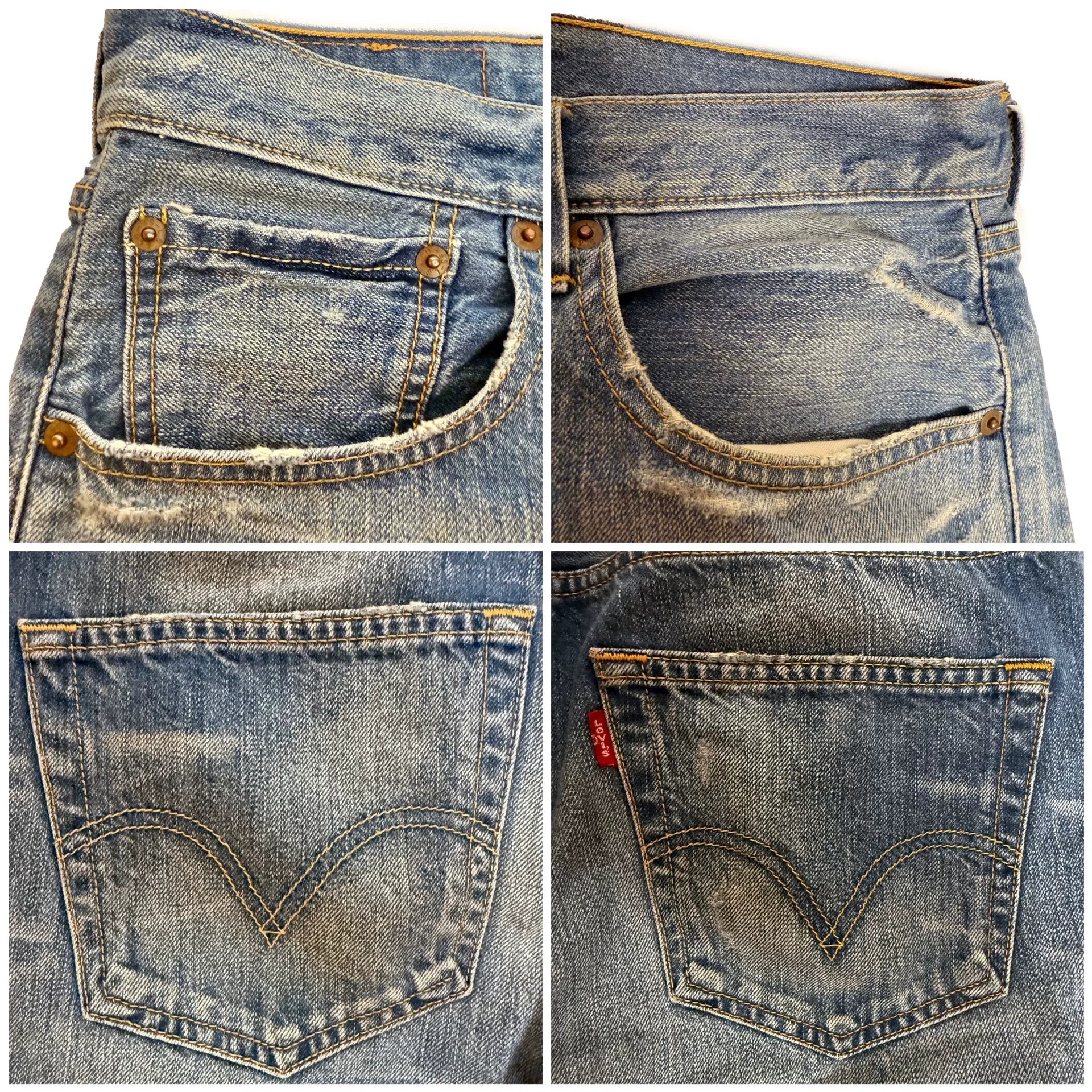 Levis Distressed Washed Jeans
